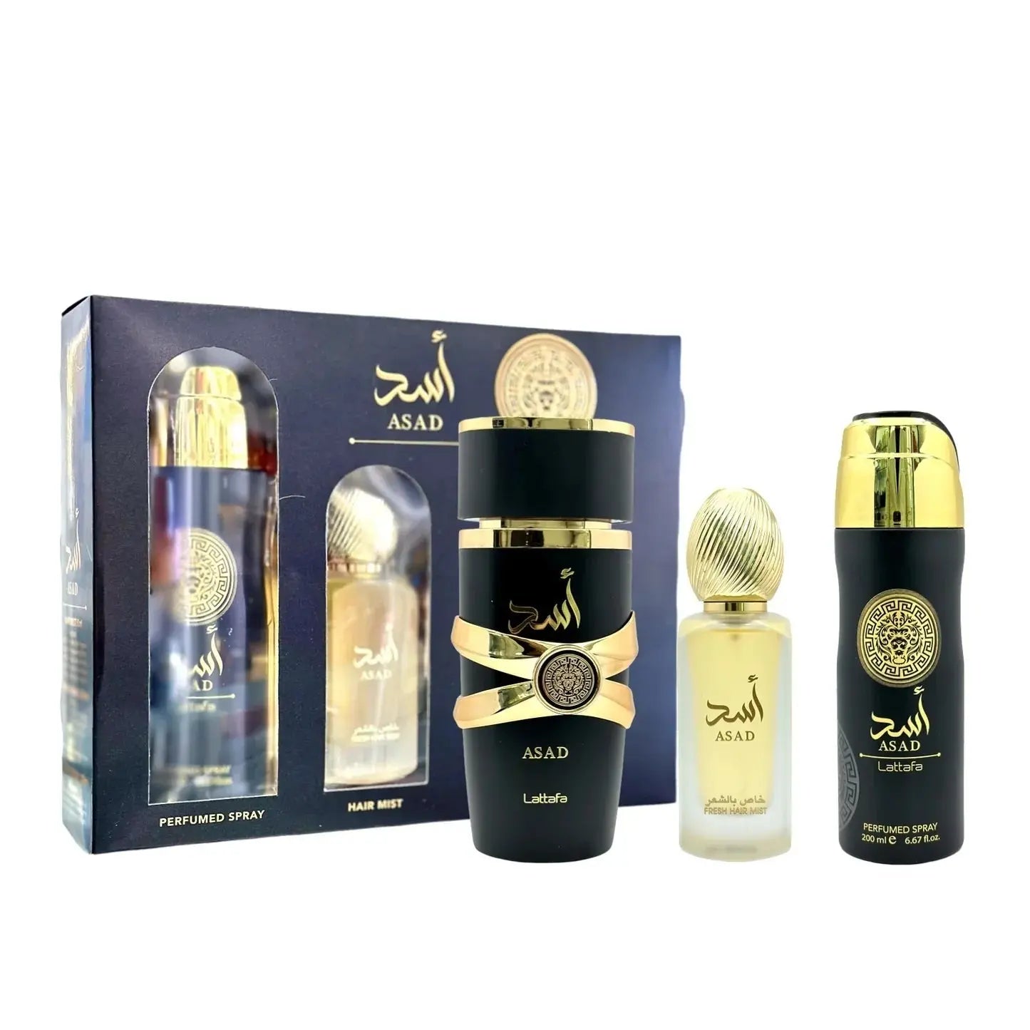 LATTAFA ASAD MEN’S PERFUME/COLOGNE FOR MEN EAU DE PARFUM 3.4 OZ/ GIFT SET 3.4 OZ EDP - perfumesandrea