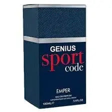Genius Sport Code by Emper EDP bottle detail masculine perfume