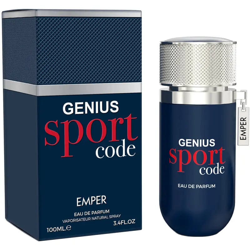 Genius Sport Code by Emper for Men 3.4oz EDP perfume bottle