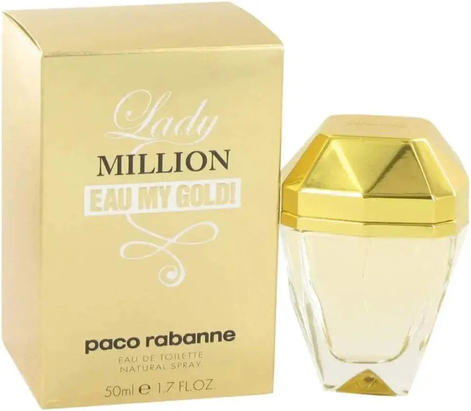 Lady Million Eau My Gold by Paco Rabanne EDT bottle detail
