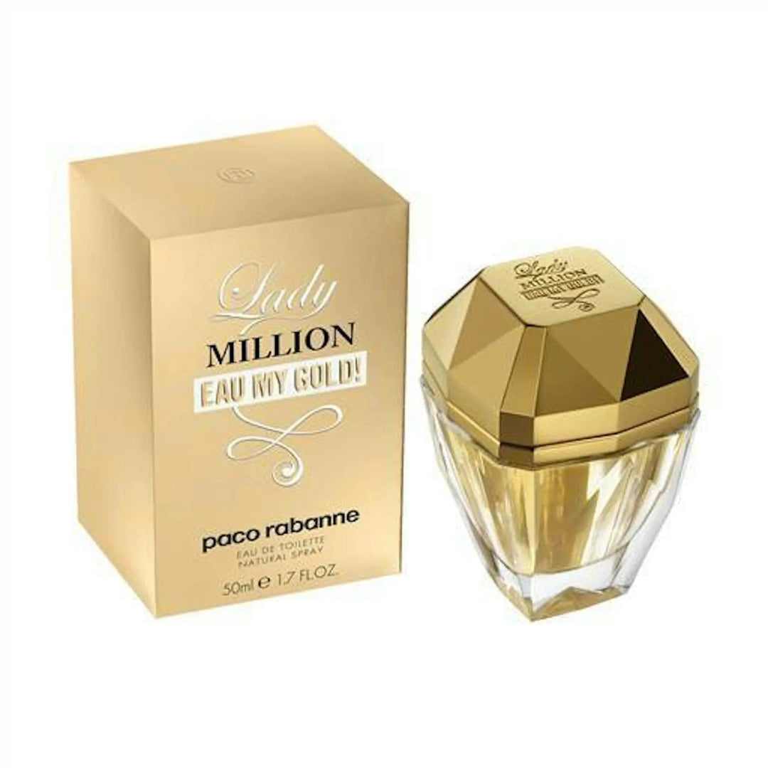 Lady Million Eau My Gold by Paco Rabanne original box 1.7oz Eau de Toilette
