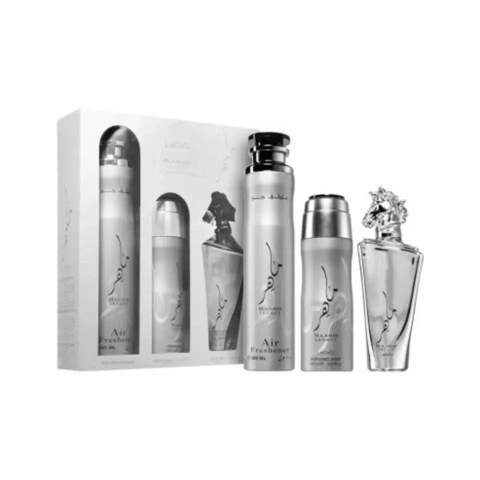 Maahir Legacy by Lattafa original 3-piece gift set box
