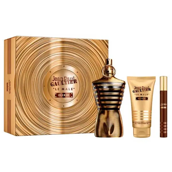 Le Male Elixir Jean Paul Gaultier men 3pc set 4.2oz EDP perfume