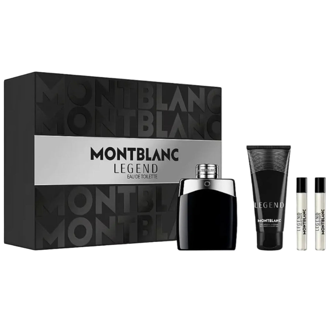 Legend 4-Piece Set By Mont Blanc 3.3oz For Men EDT Spray