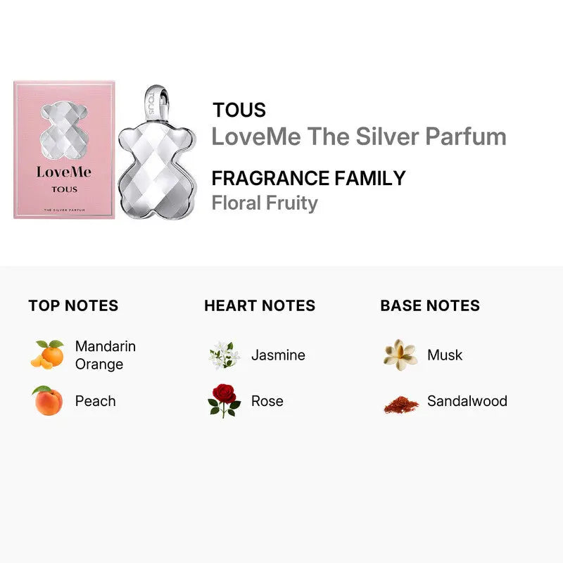 Love Me Silver by Tous perfume bottle close-up