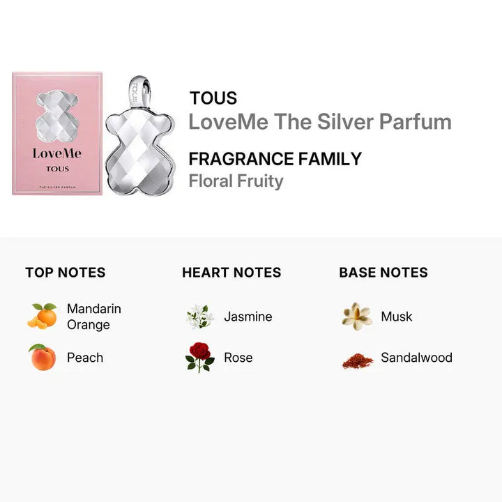 Love Me Silver by Tous perfume bottle close-up