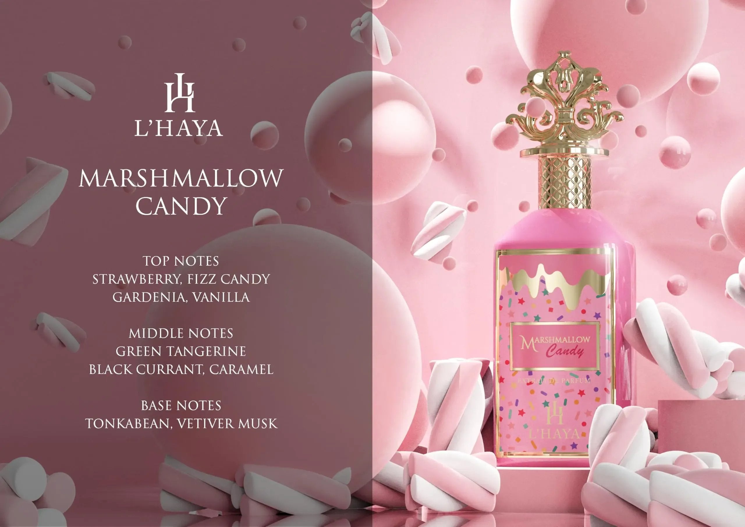 Marshmallow Candy by L'haya EDP bottle detail
