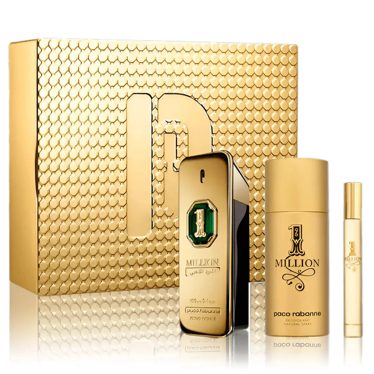 Paco Rabanne 1 Million Gold Oud Men's 3pc Gift Set Parfum.