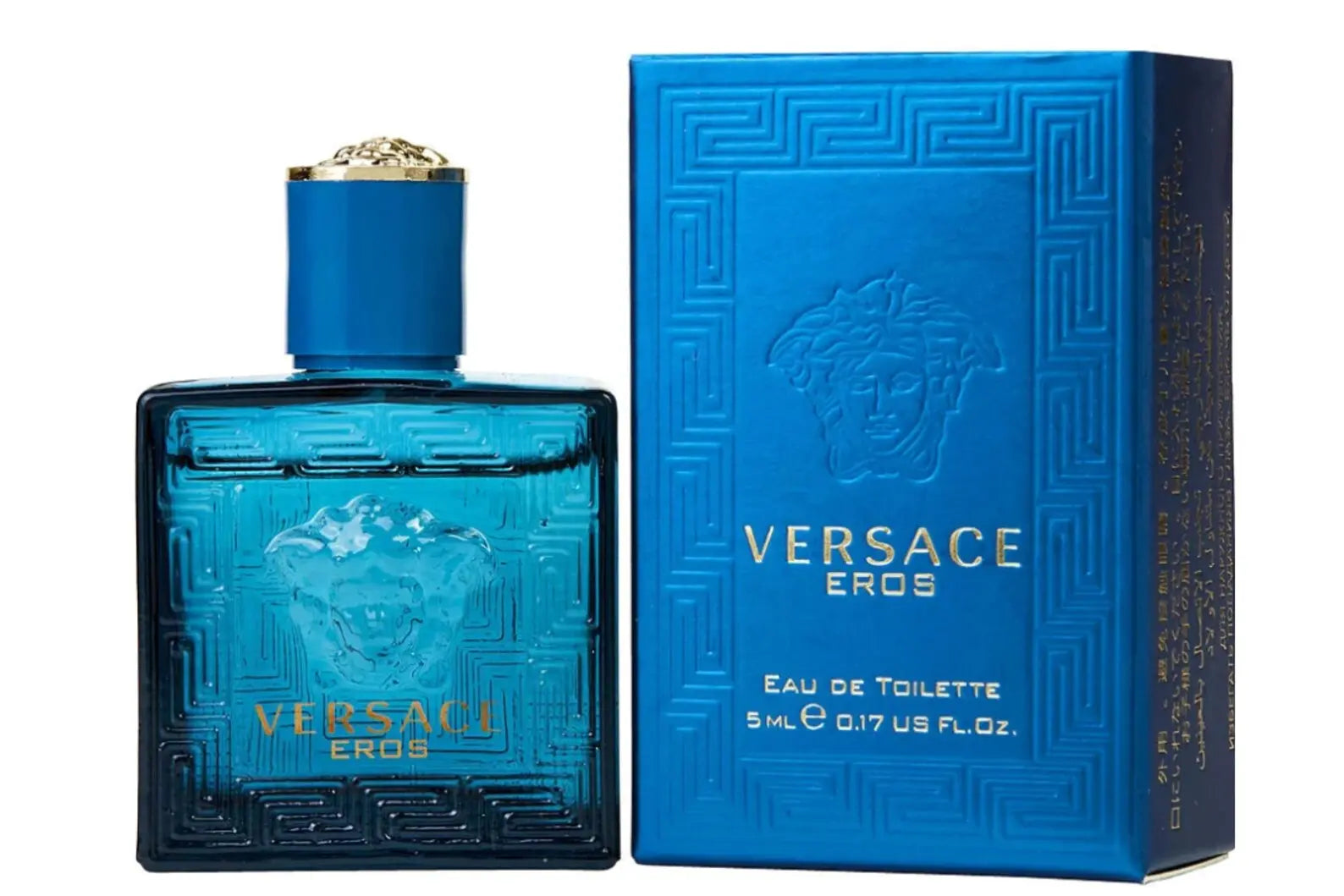 Versace miniature EDT splash bottles close-up