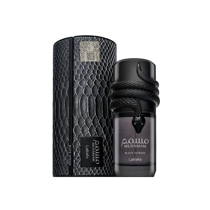 Musamam Black Intense by Lattafa Unisex 3.4oz EDP perfume bottle