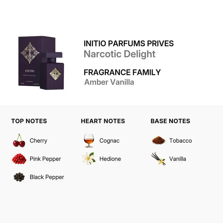 Narcotic Delight By Initio seductive cherry cognac tobacco and vanilla fragrance