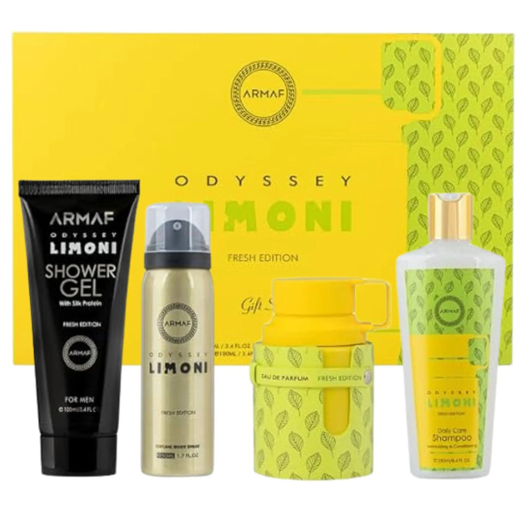 Odyssey Limoni Fresh Perfume 4-Piece Set By Armaf For Men 3.4oz EDP Spray