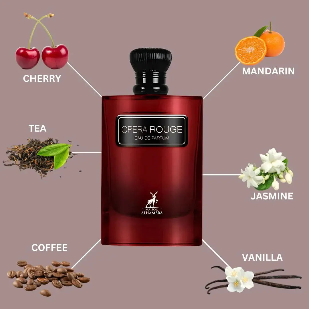 Opera Rouge by Maison Alhambra warm oriental flowery scent
