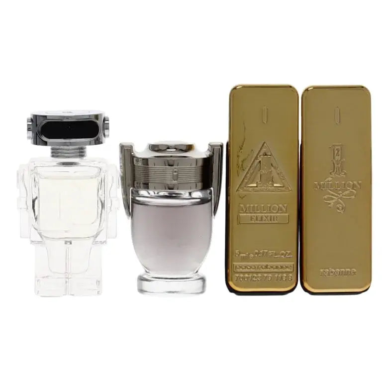 Paco Rabanne Mini Set for Men 0.17oz EDT Spray fragrance collection
