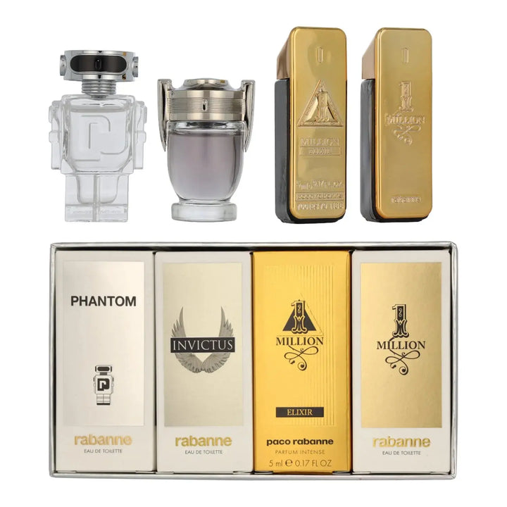 Paco Rabanne miniature EDT spray bottles detail