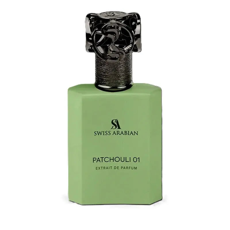 Patchouli 01 by Swiss Arabian 1.7oz Extrait de Parfum bottle detail