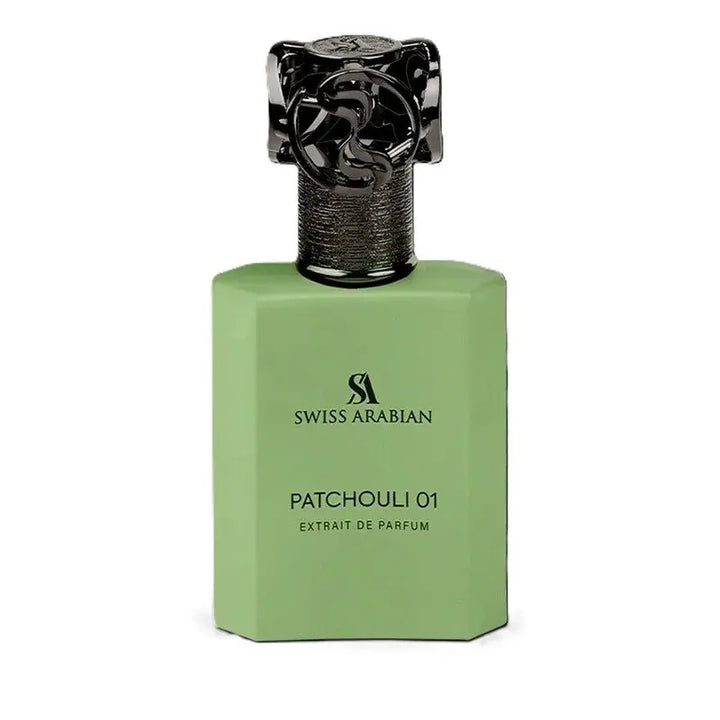 Patchouli 01 by Swiss Arabian 1.7oz Extrait de Parfum bottle detail