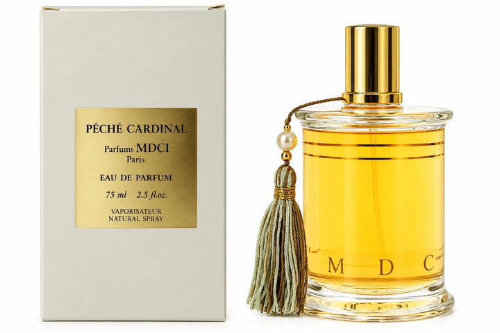 Peche Cardinal by MDCI 2.5oz EDP bottle and original packaging