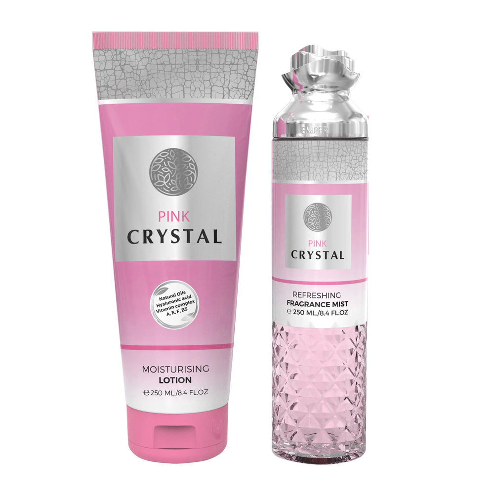 Le Chameau Pink Crystal fragrance mist and matching body lotion for women