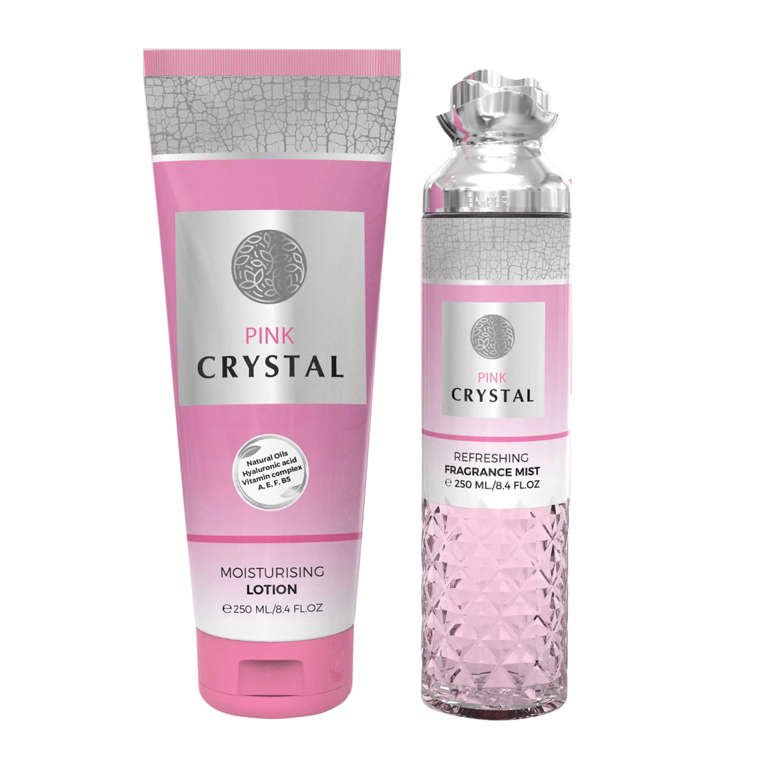 Le Chameau Pink Crystal fragrance mist and matching body lotion for women
