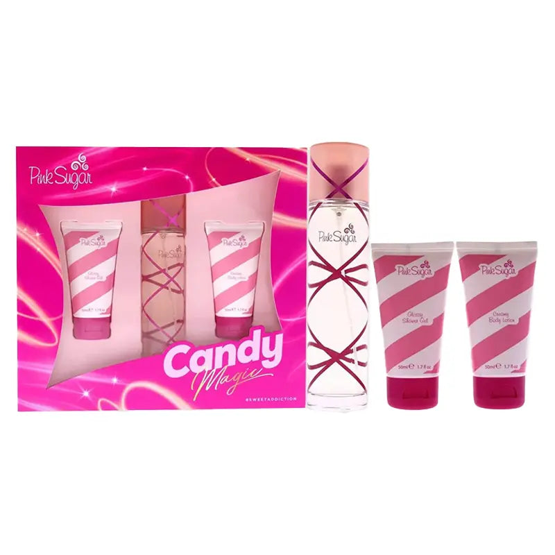 Pink Sugar Set 3p 3.4oz W EDT Spray Aquolina