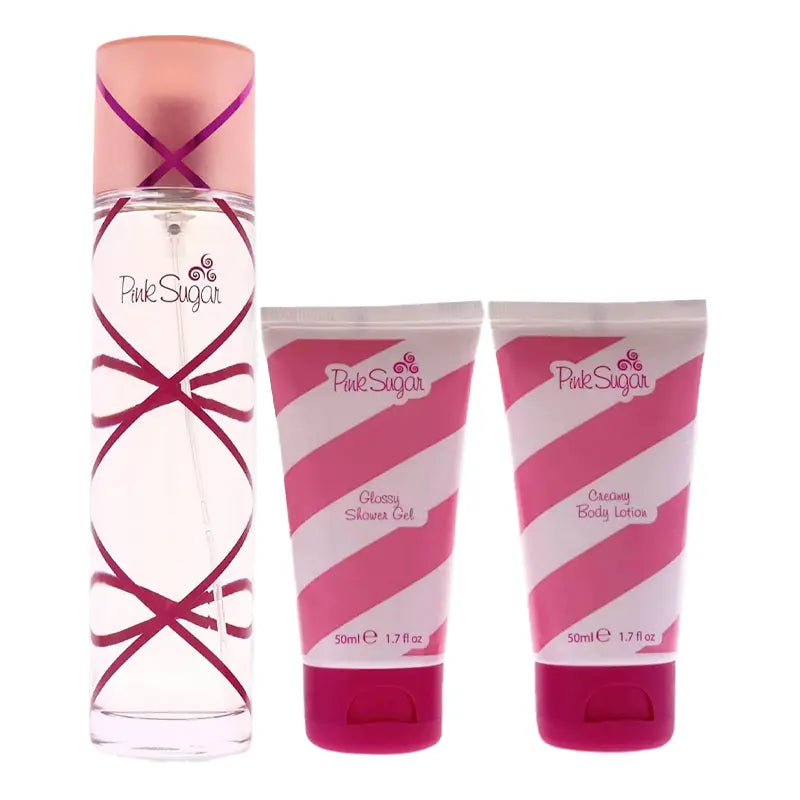 Pink Sugar Set 3p 3.4oz W EDT Spray Aquolina