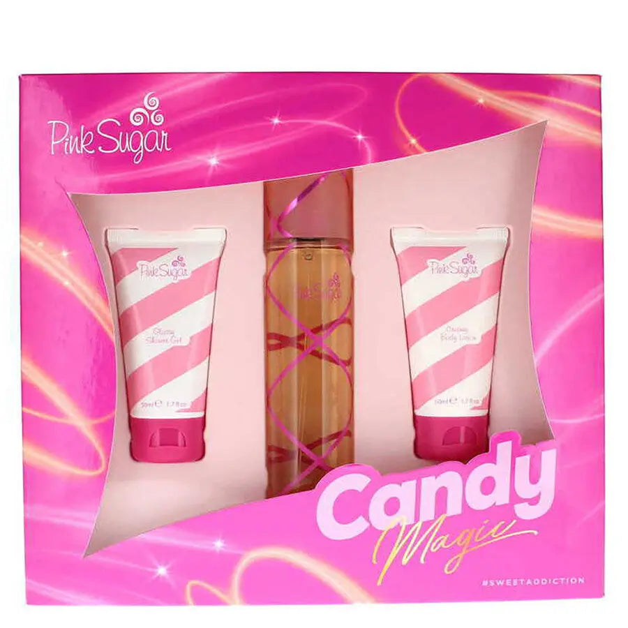 Pink Sugar Set 3p 3.4oz W EDT Spray Aquolina