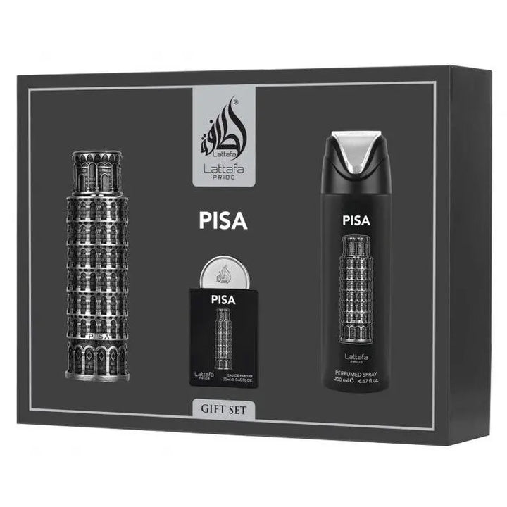 Pisa by Lattafa 3Pc Set for Men 3.4oz EDP fragrance gift set