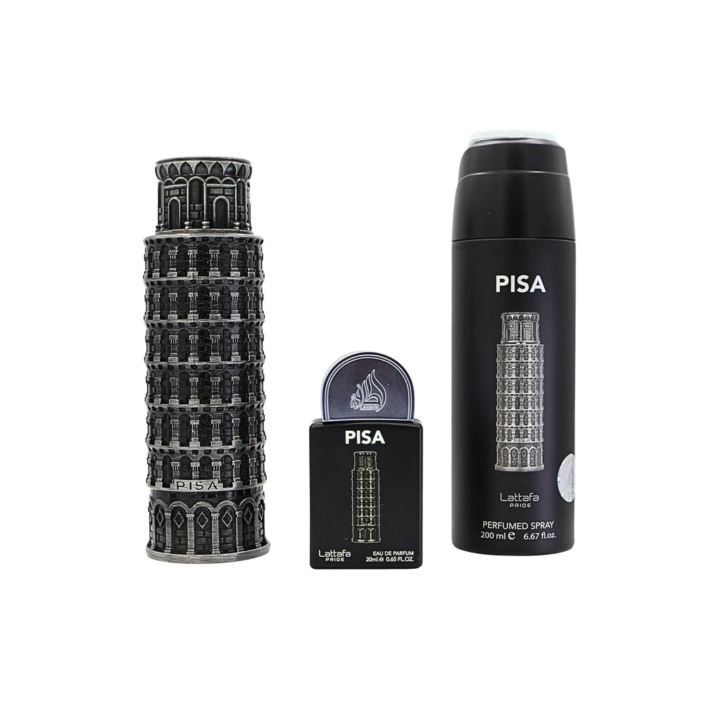 Pisa by Lattafa Men 3Pc Set with 3.4oz Eau de Parfum