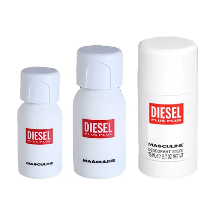 Plus Plus by Diesel Men 3Pc Travel Set with 2.5oz EDT Spray