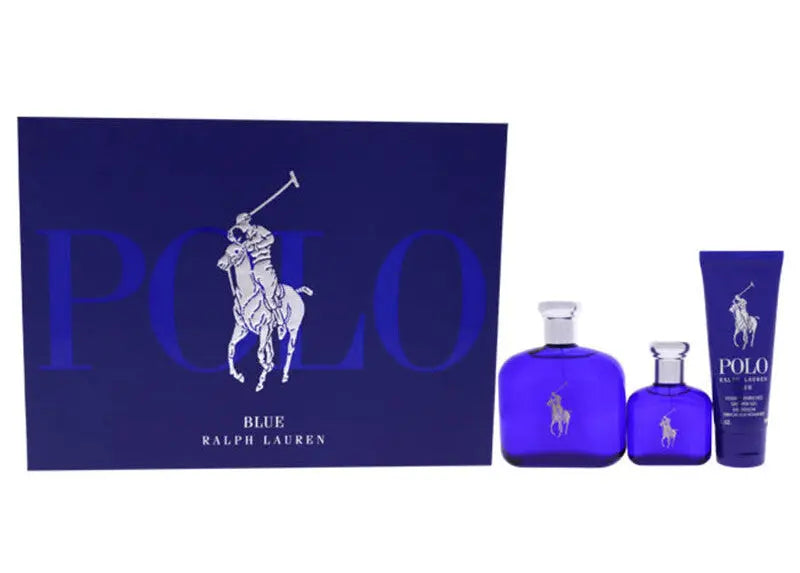 Polo Blue by Ralph Lauren for Men 3Pcs Set 4.2oz EDT fragrance set
