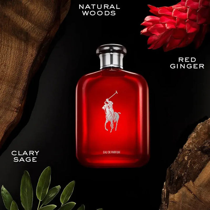 Polo Red by Ralph Lauren Men 4.2oz EDP bottle detail