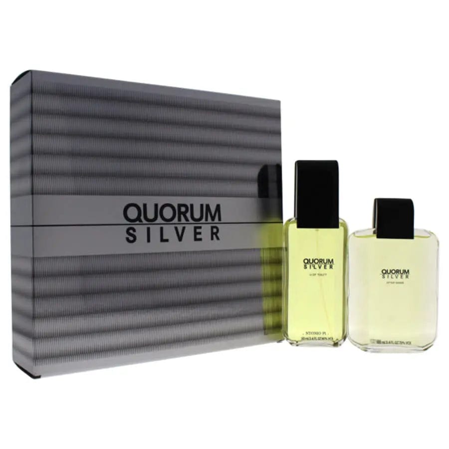 Quorum Silver By Puig For Men 2Pcs Set EDT Spray Puig