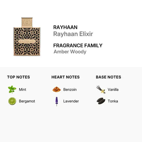 Rayhaan Elixir fresh sweet masculine fragrance