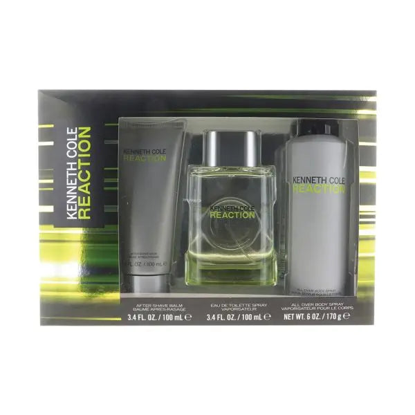 Reaction 3-Piece Set By Kenneth Cole For Men 3.4oz EDT Spray