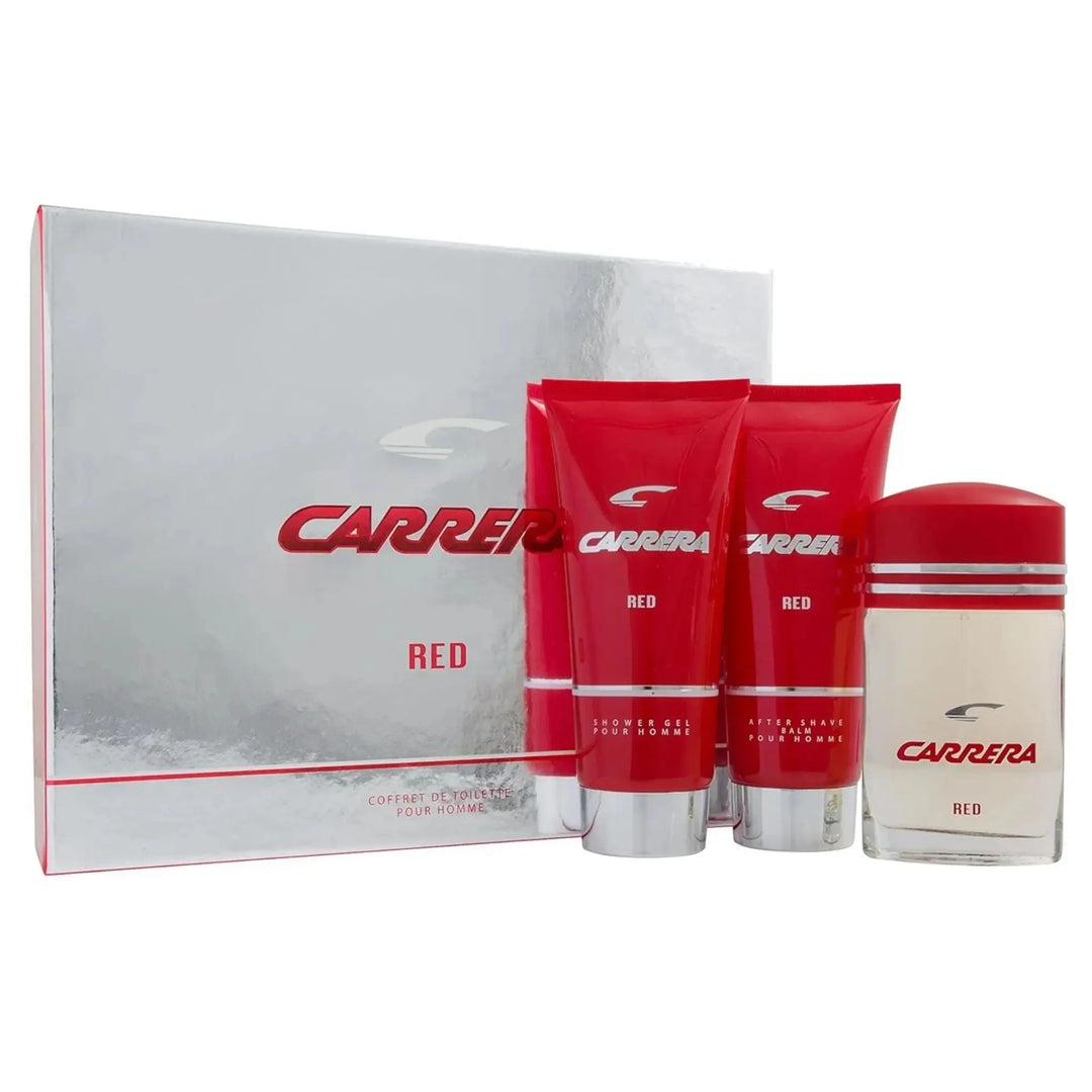 Red 3-Piece Set By Carrera For Men 3.4oz EDT Spray