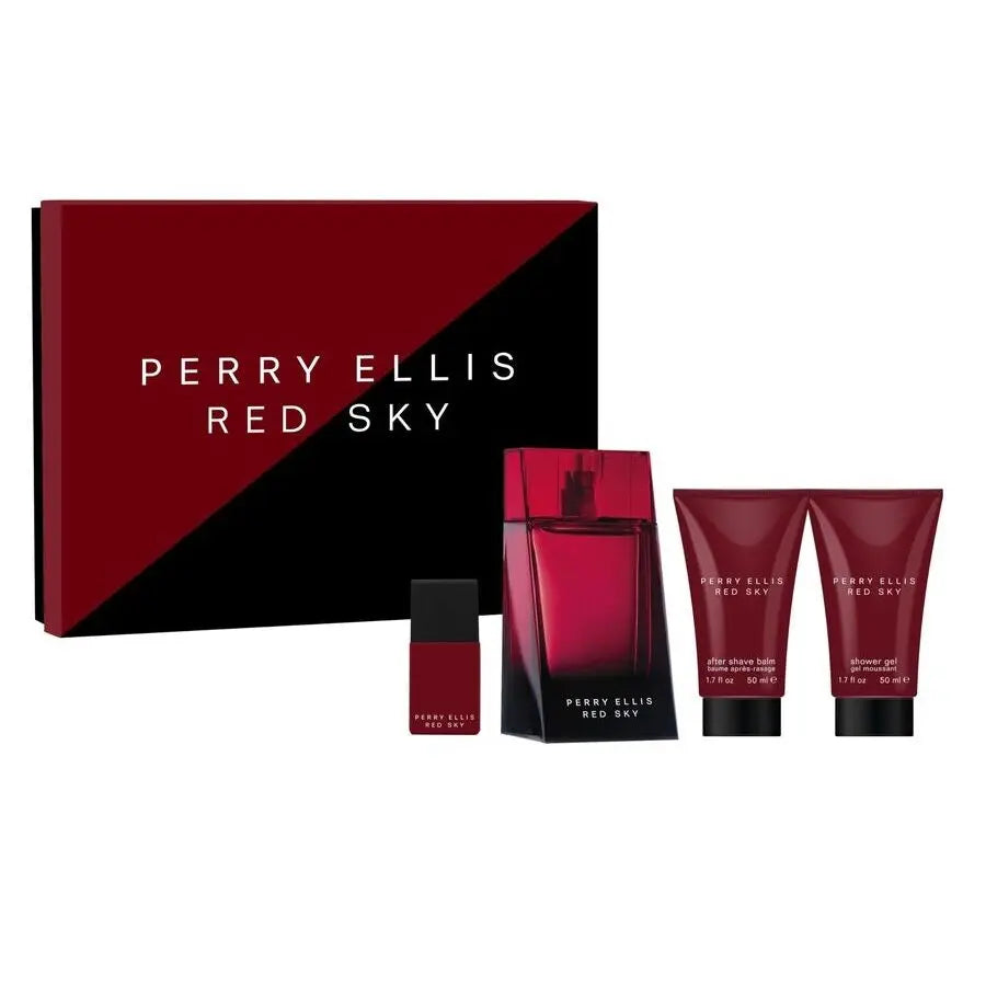 Red Sky 4-Piece Set By Perry Ellis For Men 3.4oz EDT Spray