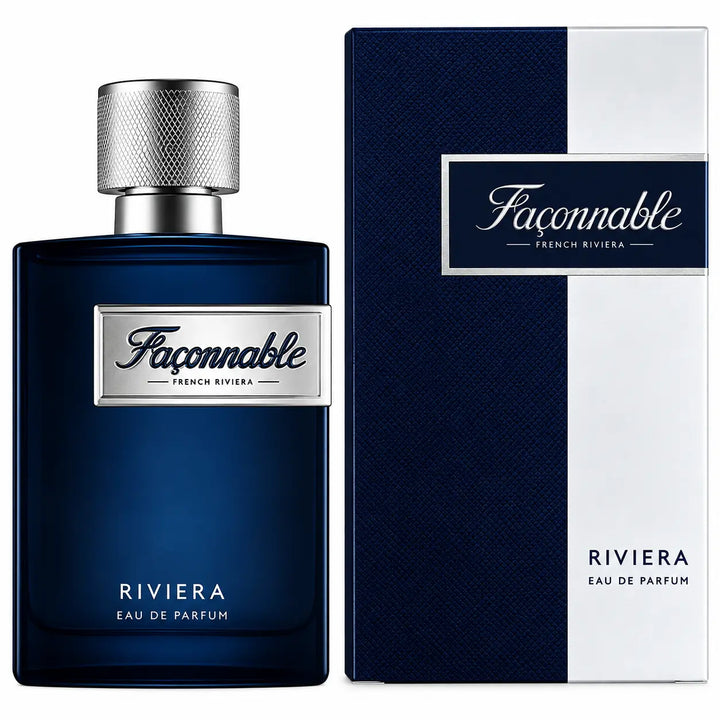 Riviera by Faconnable Men 3.0oz EDP perfume bottle and original packaging