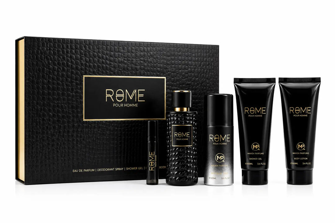 Rome Homme by Mast Perfume for Men 5-Piece Set with 3.4oz EDP Spray