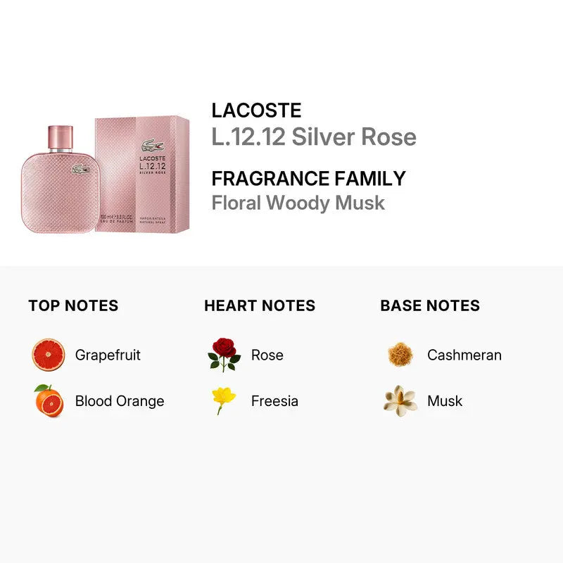 Rose by Lacoste EDP bottle detail
