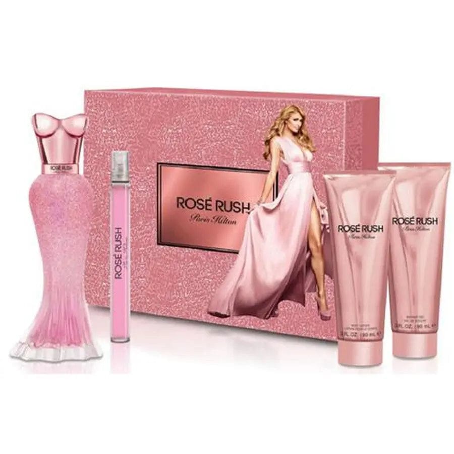 Rose Rush by Paris Hilton for Women 3.4oz EDP 4pc gift set
