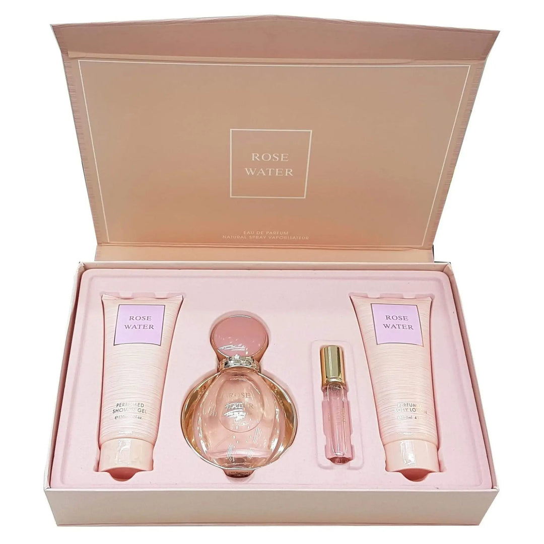 Rose Water 4-Piece Set By Morakot For Women 3.4oz EDP Spray