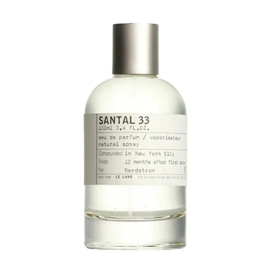 Santal 33 by Le Labo Eau de Parfum bottle close-up