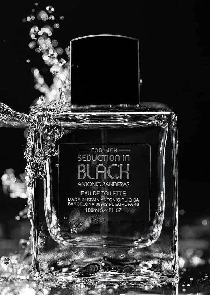 Seduction Black by Antonio Banderas for Men 3.4oz EDT perfume bottle
