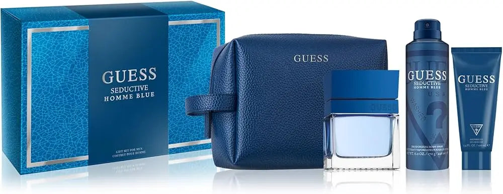 Seductive Blue Guess 4pc set for men 3.4oz EDT spray