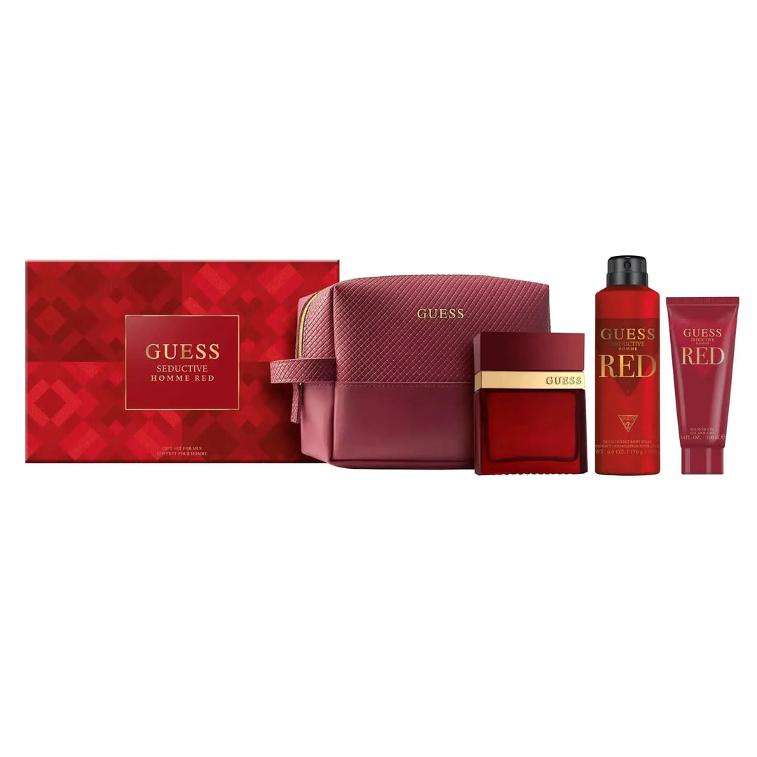 Seductive Red By Guess – For Men 4Pcs Gift Set EDT.