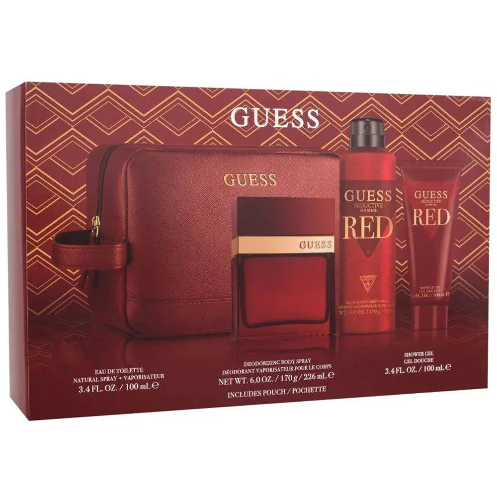 Seductive Red By Guess – For Men 4Pcs Gift Set EDT.