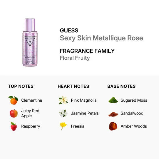 Sexy Skin Metallique Rose By Guess 8.4oz Body Mist