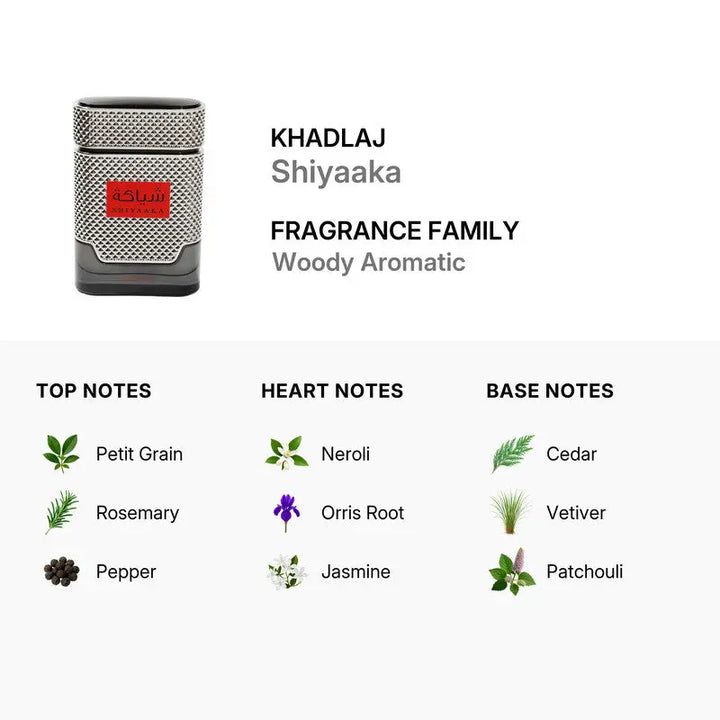 Shiyaaka Silver by Khadlaj elegant masculine fragrance for everyday and formal wear