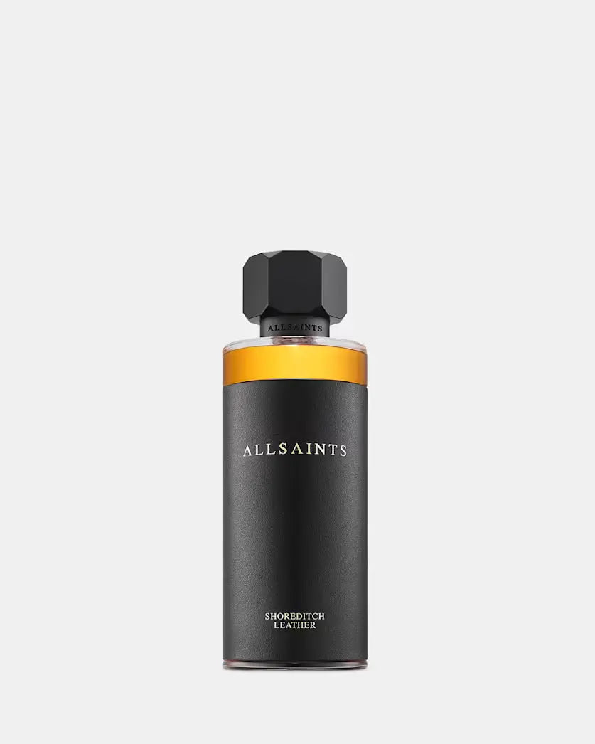 AllSaints Shoreditch Leather EDP bottle close-up detail